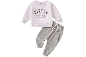 WYSUMMER Baby Boy Set di Vestiti per Bambini con Stampa a Lettere Maglioni Pantaloni Tuta a Maniche Lunghe Maglietta e Pantaloni per Bambini Piccoli