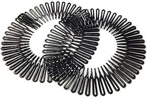 LNYMZD 2 Stücke Schwarz Stretchkamm Full Circular Stretch Hair Kamm Kunststoff Stirnband Haarbandhalter Frisur Zubehör Für Lange Und Kurze Haare Haarreife and Stirnbänder Haarschmuck