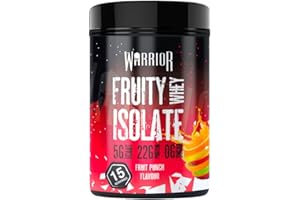 Warrior Fruity Clear Whey Isolate – Rapid Digesting Protein Powder – Refreshingly Fruit Flavoured Shakes – Easy to Drink & Consume Post Workout, Low Sugar, 15 Servings (Fruit Punch, 375g)