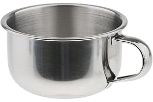 freneci Tasse de Rasage pour Hommes En Acier Inoxydable Bol Barbier Barbe Moustache Savon Crème Tasse Tasse