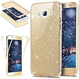  Kompatibel mit Galaxy S3 Hülle,Galaxy S3 Neo Hülle,Full-Body 360 Grad Bling Glänzend Glitzer Klar Durchsichtige TPU Silikon Hülle Handyhülle Tasche Front Cover Schutzhülle für Galaxy S3/S3 Neo,Gold