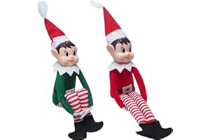 Dazhtu Juego de 2 Elfo Navidad, Elves Behaving' Badly, Juguetes Suaves de 17 Pulgadas para niña Elfo y niño Elfo con piernas largas, Cuerpo Suave y Cabeza de Vinilo
