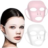 Xfopz 2 Pieces Reusable Facial Mask Cover Silicone Skin Mask Moisturizing Face Wrap for Sheet Prevent Evaporation Masks Face