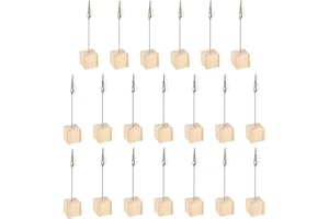 FLEARITZO 20 Stück Fotohalter mit Klammern - Memo Clip Halter Postkartenhalter Holz Tischkartenhalter mit Krokodilklammer Fotohalter Postkartenhalter geeignet für Heimdekoration Bilder Karten und Notizen