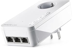 devolo Magic 2 LAN triple: adattatore aggiuntivo per rete domestica stabile via cavo di alimentazione da pareti e soffitti, tecnologia G.hn, 3 porte LAN Gigabit
