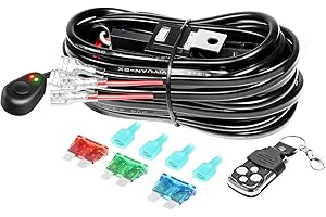 ‎RIGIDON RIGIDON Kabelbaum Kabelsatz Relais Adapter für KFZ Scheinwerfer Arbeitsscheinwerfer Tagfahrleuchten Lichtleisten DC 12V/40A 18AWG, On-Off-Fernbedienungsschalter (Modell B für 2 Lampe)