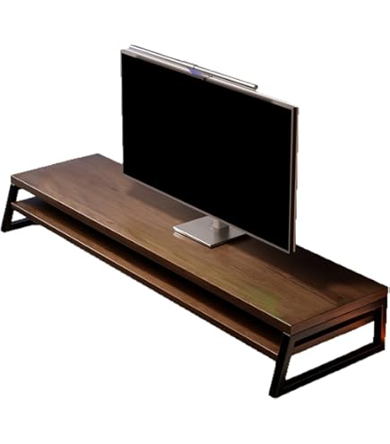 Moderne Vintage Holz Heimbüro Computer-Schreibtisch mit Monitor-Ständer-Späraufb