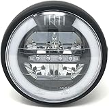 LED Motorrad 6.5" Scheinwerfer - Schwarz 12V für Retro Cafe Racer & Streetfighter Projekt