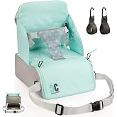 CALACOD - Portable baby high chair design - 2 in 1: travel high chair + large capacity bag - chair booster for dining table -