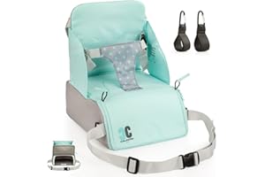 CALACOD - Trona portatil bebe de diseño - 2 en 1: trona de viaje + bolsa de gran capacidad - alzador/elevador de silla para mesa de comer - trona plegable ligera - 6m/3 años (15kg), color UNISEX
