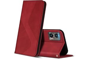 ZONNAVI Cover per Motorola Edge 30 Neo/Edge 30 Lite, Flip Custodia Pelle PU con [Slot Cart] [Supporto Stand], Cover a Libro Portafoglio per Motorola Moto Edge 30 Neo/Edge 30 Lite (Rosso)