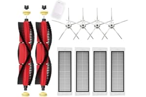 Chuancheng Ersatzteile, Zubehör für Xiaomi Roborock S5 MAX S6 Pure S6 maxV S6 Max S6 S60 S65 S4 S4 Max S50 S51 S55 S5 Staubsauger, 2 Rollenbürsten, 4 Seitenbürsten, 4 HEPA-Filter (Weiß)