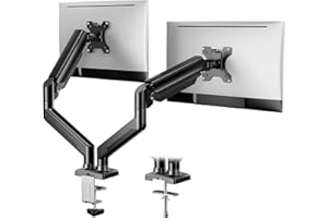 ErGear Soporte para Monitor Dual de hasta 32 Pulgadas, Carga máxima de 22 Libras Cada Brazo, Soporte de Monitor Dual Ajustable, Vesa de Acero Resistente con VESA Estable 75 x 75 100
