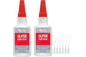 TIEPETLY Sekundenkleber Extra Stark 100g, Super Glue Universal, Sekundenkleber Flüssig für Holz, Glas, Keramik, Metall, Kunststoff, Gummi, Basteln, Wasserfest, Hitzebeständig (2)