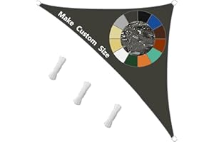 SICHTSCHUTZ sonnensegel wasserdicht dreieckig 2x2x3M,95% UV-Schutz, witterungsbeständig und reißfest aus 420D Oxford-Stoff mit Befestigungsset für Garten und Balkon - Dunkelgrau