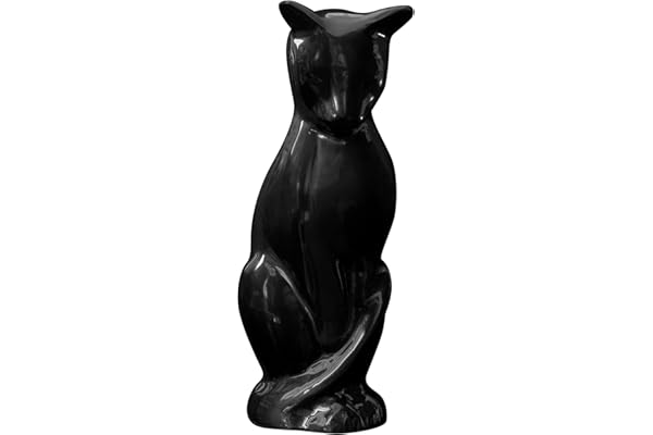 Urns Paradise, Urne Chat Surprise, Urne Funéraire pour Chat, Mémorial pour Chat, Urne pour Cendres De Crémation, Souvenir De Son Animal De Compagnie (Noir)