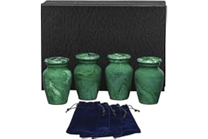 Eternal Harmony Cremation Urn for Human Ashes | Memorial Urn Carefully Handcrafted with Elegant Finishes to Honor Your Loved One | Adult Urn Large Size with Beautiful Velvet Bag (Small, Green Milo)