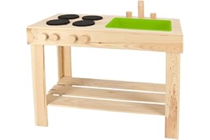 ESSCHERT Pflanzen Kölle Cuisine d'extérieur en Bois pour Enfant 72 x 78 x 41 cm