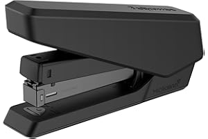 Fellowes Jam Free Stapler, 25 Sheet Capacity - LX850 Easy-Press Full Strip Antibacterial Manual Stapler- Uses Both 24/6mm and 26/6mm Staples - Black