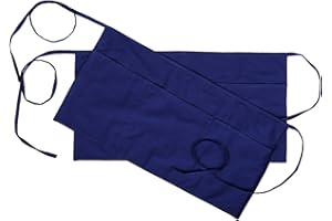 RAJRANG Grembiule mezza vita in cotone puro per cameriera con vita, grembiuli corti con 3 tasche