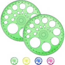 Lot De 3 Rapporteurs Géométriques - 180°/360° - Transparents - Pour école, Bureau, Dessin Technique