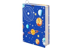 Kuiaobaty Housse de protection anti-poussière à enfiler pour livre de Bible, motif galaxie et planètes de l'espace pour livre de poche Bleu