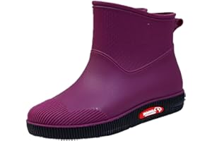 MEYTUDOCK Gummistiefel Damen Halbhoch Rutschfeste Regenschuhe Atmungsaktiv Wasserdicht Chelsea Gummistiefel Sommerstiefeletten Reitsportschuhe Mit Absatz Kurz Breite Gummistiefeletten Gartenschuhe Schneestiefel