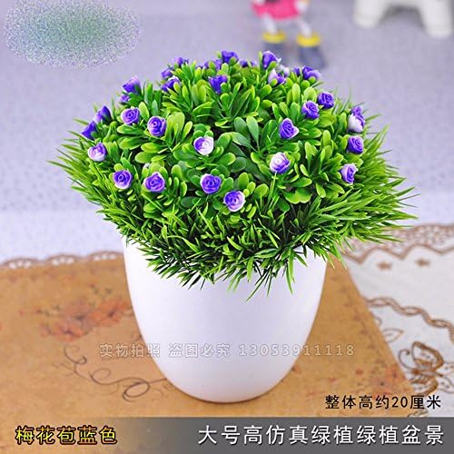 SCFLOWER Artificial Flowers Straw Ball Plant Miniature Landscapes Plastic Flowers Home Office Of Living Room Decor Cafe,Phillips-Head Blue