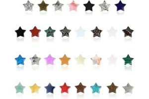 YITYDAMAI 20 varitas de cristal curativas, juego de piedras y cristales y piedras preciosas, cristales curativos en forma de estrella, piedras chakras, objetos de piedras naturales para meditación reiki,