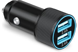 ‎MATAUMAHI MatauMahi Ładowarka Samochodowa USB 5V/2.4A 2 Porty, Gniazdo USB w Zapalniczce Samochodowej 12V/24V, Kompatybilny z Telefony Komórkowe, Nawigatory, Rejestratory i Inne Urządzenia Samochodowe, Czarny