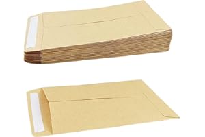 FOFUYIM 30Pcs Mini Self-Adhesive Envelopes, Small Brown Envelopes, Kraft Coin Envelopes for Beads Cash Small Items (6 x 10 cm)