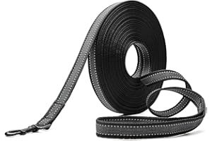 Toozey Correa Perro Pequeños a Grandes y Medianos con Gomas Antideslizantes y Tiras Reflectantes, 5m 10m 15m 20m Correa Larga Adiestramiento de Perros Nylon Suave y Resistente, 10m x 2cm
