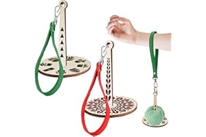 Glamifyr 2 Stück Garnhalter Handgelenk,Wollabwickler Tragbarer Garnhalter Für das Handgelenk,Handgelenk Garnhalter Aus Holz,Garnhalter Wolle wollhalter Ø 10cm,360° Drehung Handgelenk Yarn Holder