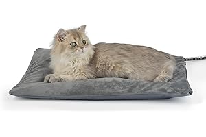 Petace Tapis Chauffant Chat d'Extérieur, Coussin Chauffant Chat Doux avec Cordon Anti Morsure, Tapis Chauffant Chien Gonflable, 50 x 40 cm, 40 Watts