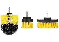Showay 3pc Car Cleaning Brush Car Detailing Brush Drill Brush With Drill Attachment Tub Cleaner Scrubber Cleaning Brushes Aut