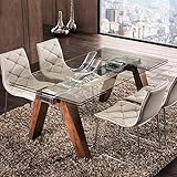 Tamaño: L 160/240 x P 77 x 90 cm. Material: vidrio templado transparente 10 mm, acero inoxidable, madera maciza tintada. Decora tu interior con la mesa de comedor de diseño Carla 2. La superficie de cristal va perfectamente resaltar el base de madera y acero. Fabricación 100% italiana.