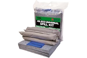 BearTOOLS Eco Spill Control Kit 40L Spills | Environmentally Friendly | 85% Recycled Natural Fibres | Reduce Carbon Footprint | Sustainable Absorbent Solution | UK Made Oils, Fuels, Adblue Spillages