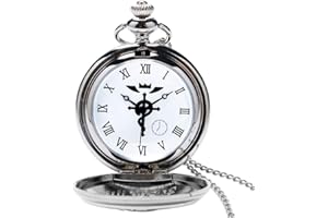 MOXUAN STORE Fullmetal Alchemist Steampunk Reloj de bolsillo, Fullmetal Alchemist Snake Style Relojes de bolsillo para hombres, collar y reloj de bolsillo regalo