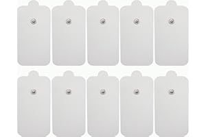 HARPIMER TENS Electroestimulador Almohadillas Electrodos para electrodo Pads Almohadillas Conexión De Botón 3,5mm TENS Electrodos 50x100mm Parches para TENS Digital Terapia Máquina Massager (10*pieces)