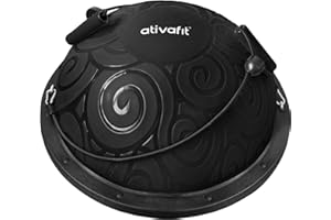 ATIVAFIT Entrenador de Equilibrio de Media Pelota con Correas para Yoga, balón de Equilibrio Antideslizante para Entrenamiento en casa, Fitness, Ejercicio, Entrenamiento de Fuerza, Gimnasio
