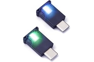 AOZITA Mini USB Type C LED RGB Light Brightness Adjustable 8 Color Changeable for Car, Laptop, Keyboard. Atmosphere Smart Type-C Night Lamp for Home Decoration (Quantity: 2)