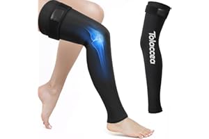 Tolaccea Impacco Ghiaccio per Gamba Intera con Copertura 360° – Fascia con Gel Riutilizzabile per Sollievo dal Dolore e Recupero Muscolare – per Piede, Polpaccio, Coscia, Ginocchio e Tibia（Universal）