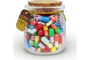 Prounion Capsule Letters Message in a Glass Bottle, 100 PCS Capsule Note Messages Pills for Boyfriend/Girlfriend, Love Capsule Letter Message for Anniversary Birthday Valentines Mother's Day