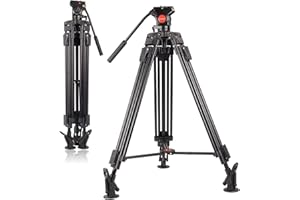 POLAM-FOTO 163cm Système de trépied Professionnel en Alliage d'aluminium Robuste pour caméra vidéo Charge 8 kg Trépied avec tête Fluide