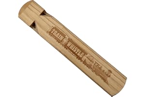 THORNESS Fischietto in legno a 4 toni, locomotiva a vapore in legno molto realistico, sembra la cosa reale, legno naturale e non verniciato, lunghezza 19 cm