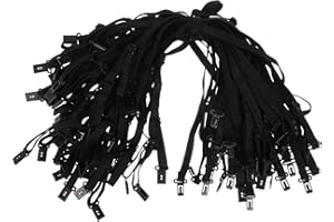 VALICLUD Fasce elastiche per papillon, regolabili, in poliestere, con clip, accessori fai da te, 50 pezzi, Nero