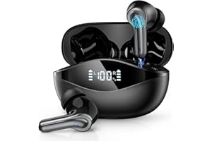 BKXCHA Bezprzewodowe Słuchawki Douszne Bluetooth 5.4, 2025 Słuchawki Bluetooth ze ENC Mikrofony, 50-godzinne Słuchawki Douszne HD Stereo, IP7 Wireless Earbuds, USB-C, ze Wyświetlacz LED