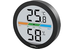 Technoline WS9418 Mini Thermo-Hygrometer, Raumklimastation mit Temperatur, Luftfeuchte und farbige Raumkomfortanzeige, 6cm