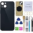 Perzework Rear Back Glass Replacement for iPhone 14 6.1-inches with Reparing Toolkit and Manual (Midnight Black)
