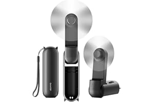 GAIATOP Ventilatore portatile portatile 3 in 1 mini ventilatore [tempo di raffreddamento massimo 17H ] con power bank, ricaricabile USB per viaggi, concerti, trucco, regali estivi per donne ragazze